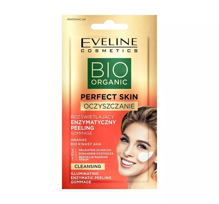 Eveline COSMETICS Perfect Skin Rozświetlający enzymatyczny peeling gommage, 8 ml