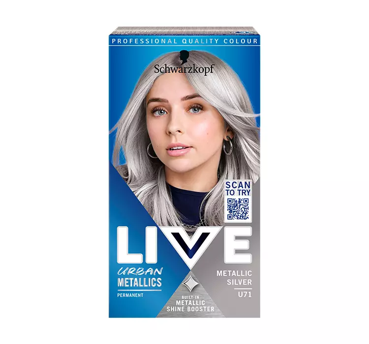 Schwarzkopf LIVE URBAN METALLICS trwała farba do włosów U71 Metallic Silver