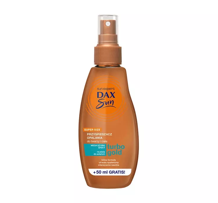 DAX Cosmetics Sun TURBO GOLD Przyspieszacz opalania do twarzy i ciała w spray\'u, 200 ml 5900525057556