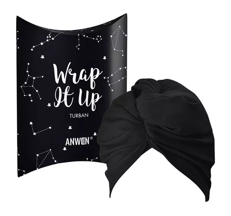 ANWEN Turban do Włosów Czarny Wrap It Up, Anwen