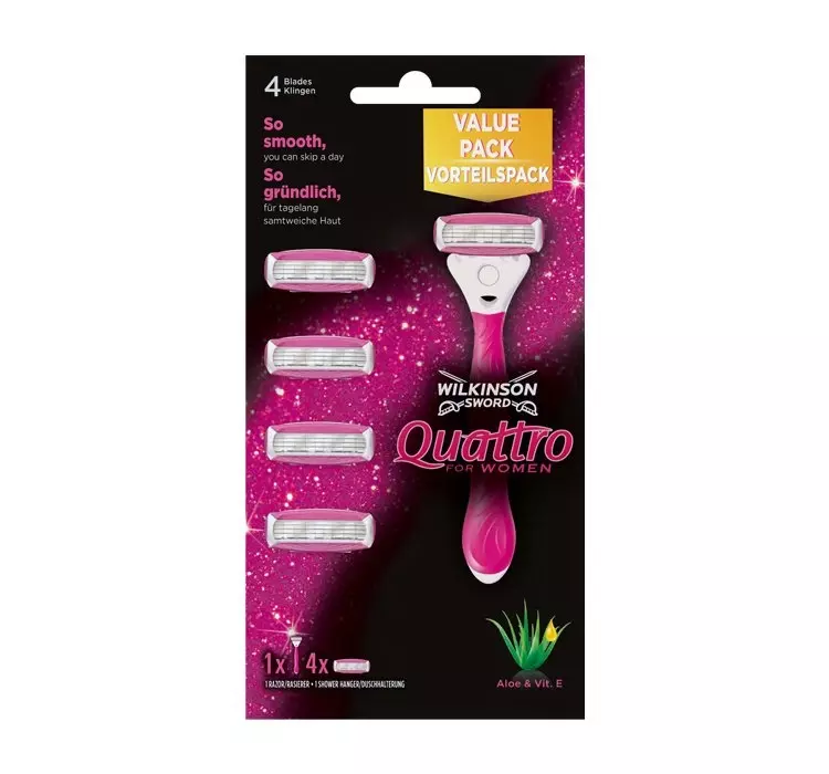 Wilkinson Sword Quattro for Women 4 ostrza do golenia + 1 ostrza 7001143U