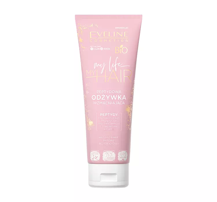 Eveline Cosmetics Cosmetics - My Life My Hair - Peptydowa odżywka wzmacniająca do włosów cienkich, matowych i bez objętości - 250 ml