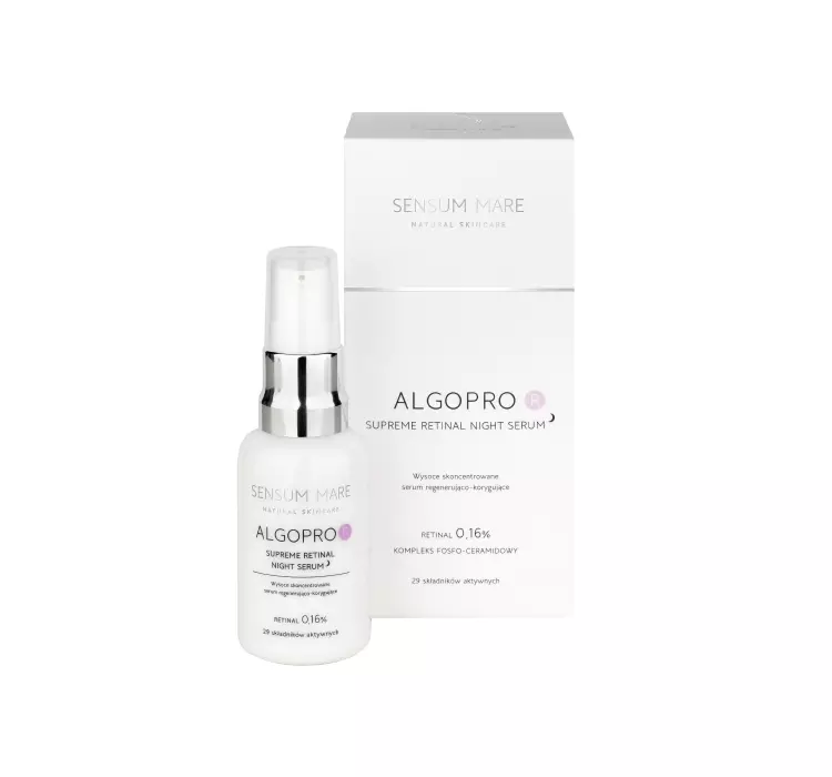 Sensum Mare ALGOPRO R Wysoce skoncentrowane serum regenerująco-korygujące z Retinalem 0,16% i kompleksem fosfo-ceramidowym - 29 składników aktywnych 30.0 ml