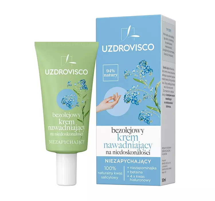 UZDROVISCO Bezolejowy krem nawadniający na niedoskonałości, niezapychający 30 ml