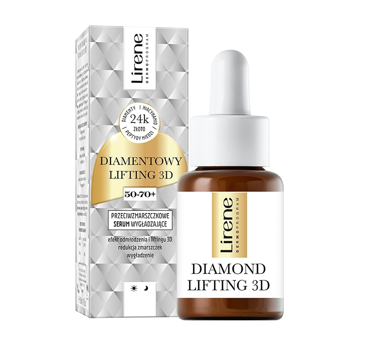 Lirene Diamentowy Lifting 3D Przeciwzmarszczkowe serum wygładzające 50-70+ 30ml