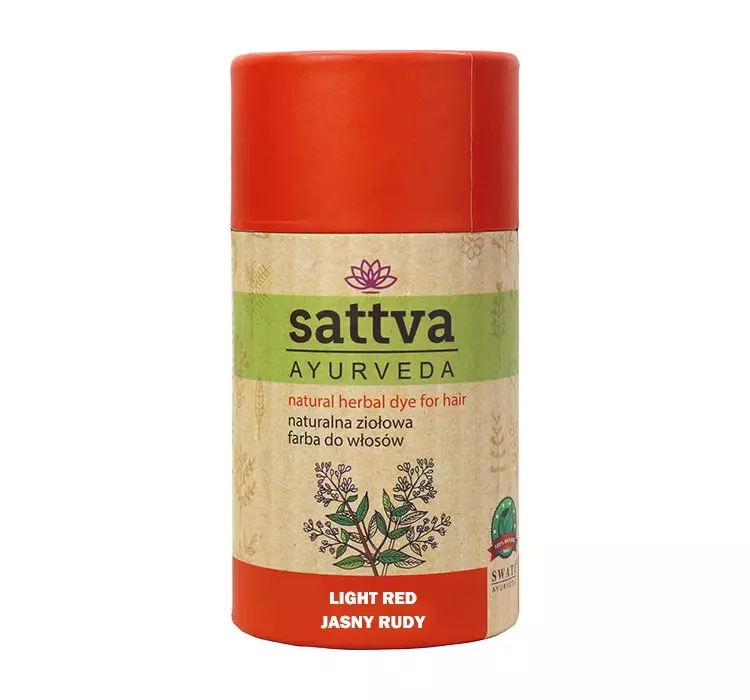 Sattva Ayurveda Naturalna Ziołowa Farba Do Włosów Jasny Rudy