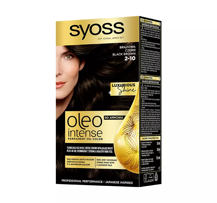 Syoss Oleo Intense Permanent Oil Color farba do włosów 50 ml dla kobiet 2-10 Black Brown