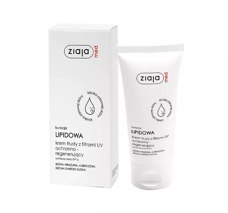 Ziaja MED Kuracja lipidowa Krem do twarzy Tłusty z Filtrami UV Ochronno-Regenerujący 50ml
