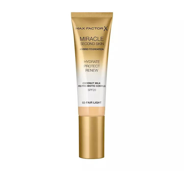 Max Factor Max Factor - MIRACLE SECOND SKIN - HYBRID FOUNDATION - Podkład nawilżający z filtrem SPF20 - 30 ml - 02 - FAIR LIGHT MAXFS0$157