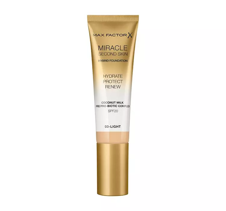 Max Factor Max Factor - MIRACLE SECOND SKIN - HYBRID FOUNDATION - Podkład nawilżający z filtrem SPF20 - 30 ml - 03 - LIGHT