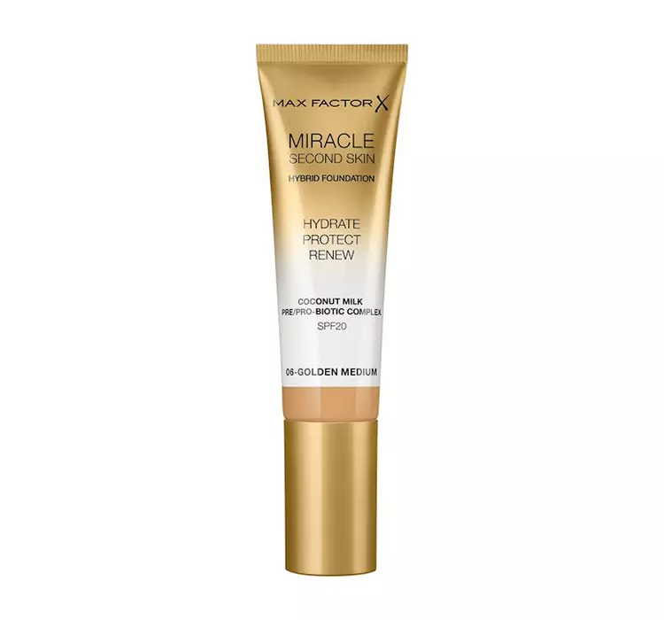 Max Factor Max Factor - MIRACLE SECOND SKIN - HYBRID FOUNDATION - Podkład nawilżający z filtrem SPF20 - 30 ml - 06 - GOLDEN MEDIUM MAX0M31