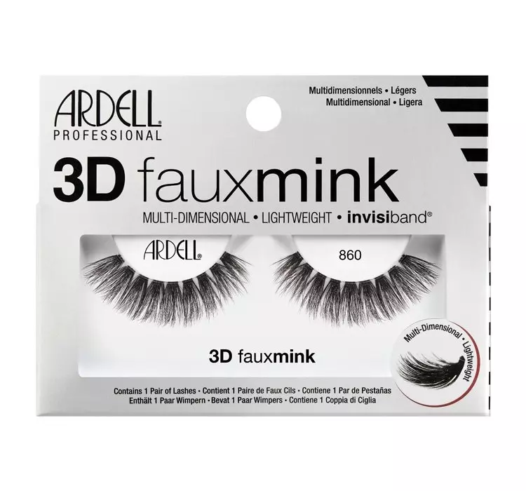 Ardell 3D Faux Mink 860 sztuczne rzęsy 1 szt dla kobiet Black