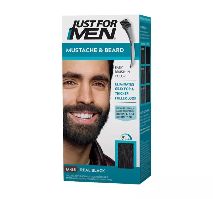 Just for Men akcesoria do pielęgnacji Brush-in-Color żel do brody, wąsów JFM-M55 REAL BLACK