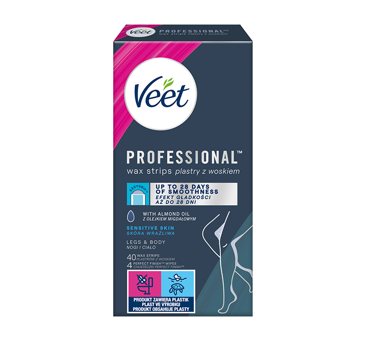 Veet Easy-Gelwax, plastry z woskiem do depilacji ciała i nóg, 40 szt.