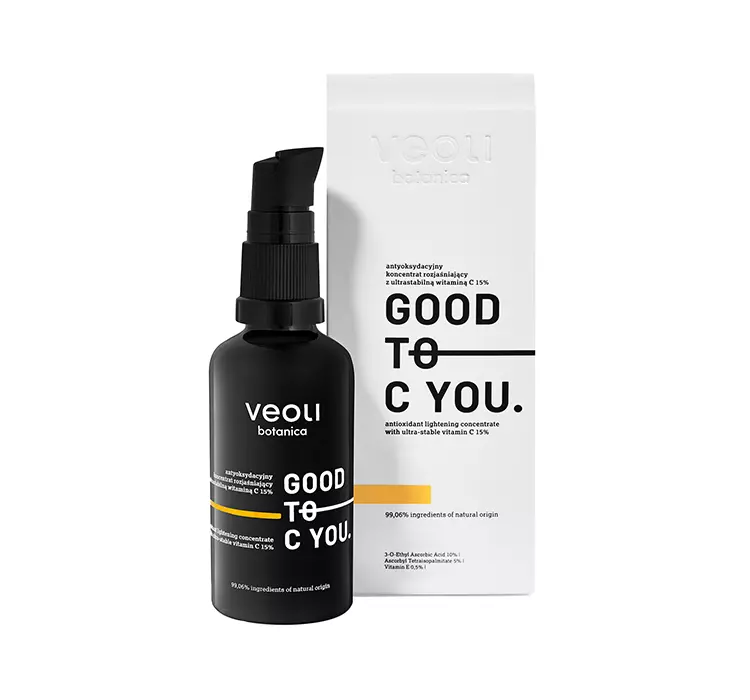 Veoli Botanica GOOD TO C YOU antyoksydacyjny koncentrat rozjaśniający z ultrastabilną witaminą C 15% Kremy do twarzy 40 ml