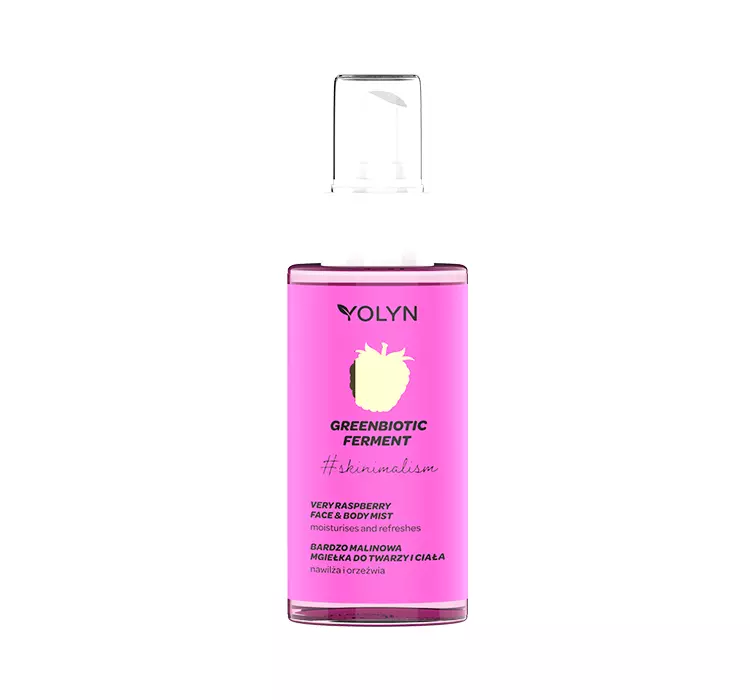 Yolyn Greenbiotic Ferment nawilżająca mgiełka do twarzy i ciała Bardzo Malinowa 150ml
