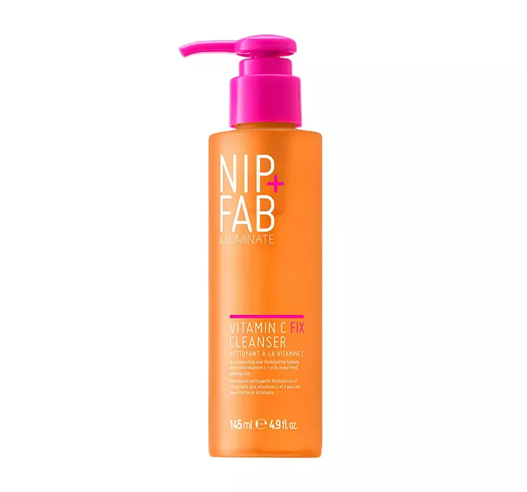 Nip+Fab Nip + Fab Vitamin C Fix | Żel Do Mycia Twarzy z Witaminą C | Rozjaśniający i Nawilżający Płyn do Mycia Twarzy | Tonizujący Żel do Twarzy | 145 ml
