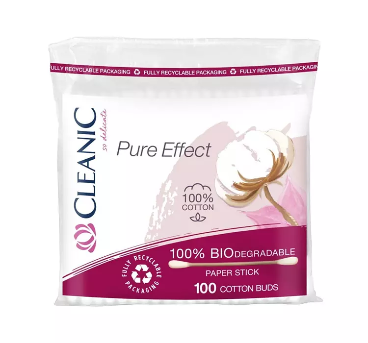 Cleanic Patyczki Kosmetyczne Pure Effect Torebka 100 szt 031109