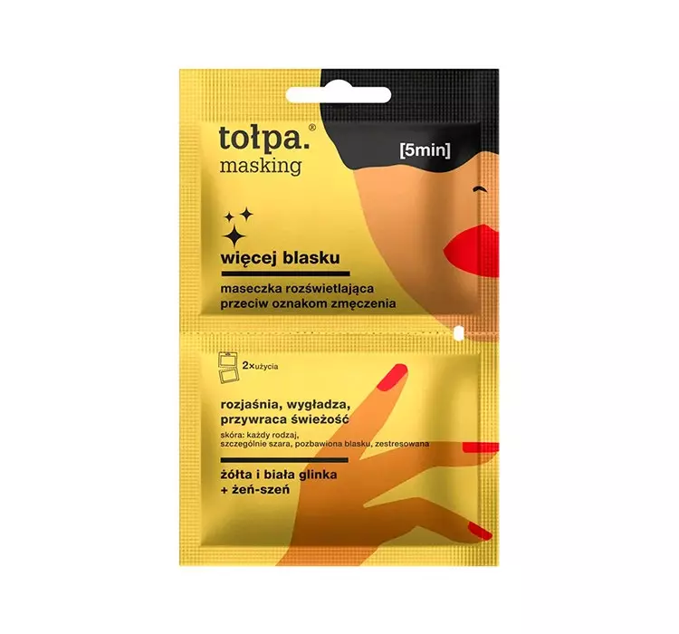 Tołpa Masking Więcej blasku maseczka rozświetlająca przeciw oznakom zmęczenia 2 x 5 ml 1147547