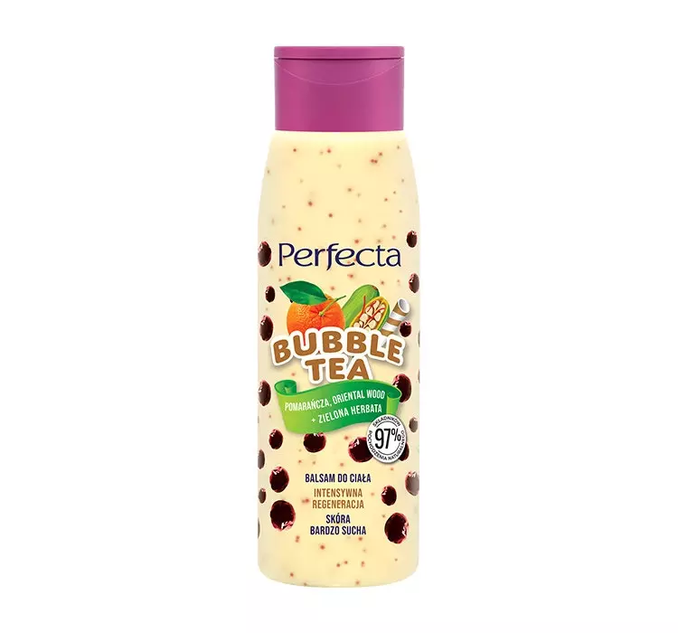 Perfecta Bubble Tea Balsam do ciała Intensywna regeneracja Pomarańcza, Oriental Wood + Zielona Herbata 400 ml 010214759