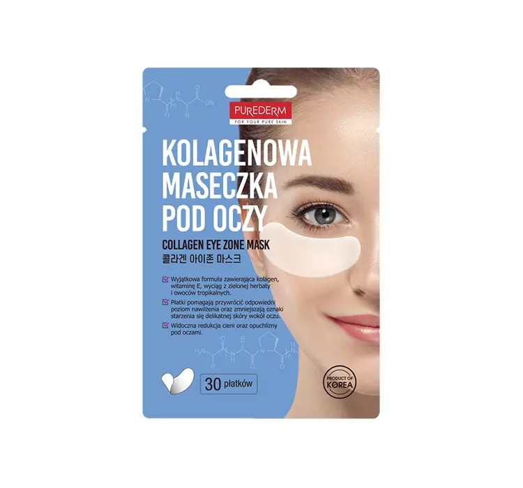 Purederm płatki na oczy kolagenowa, 30 szt.