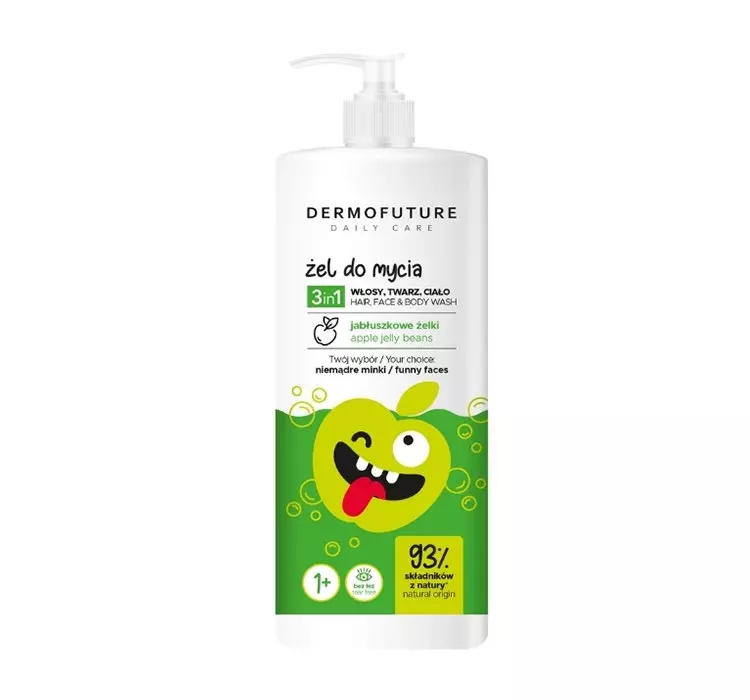 DermoFuture Żel do Mycia 3 w 1 Jabłuszkowe Żelki 500 ml