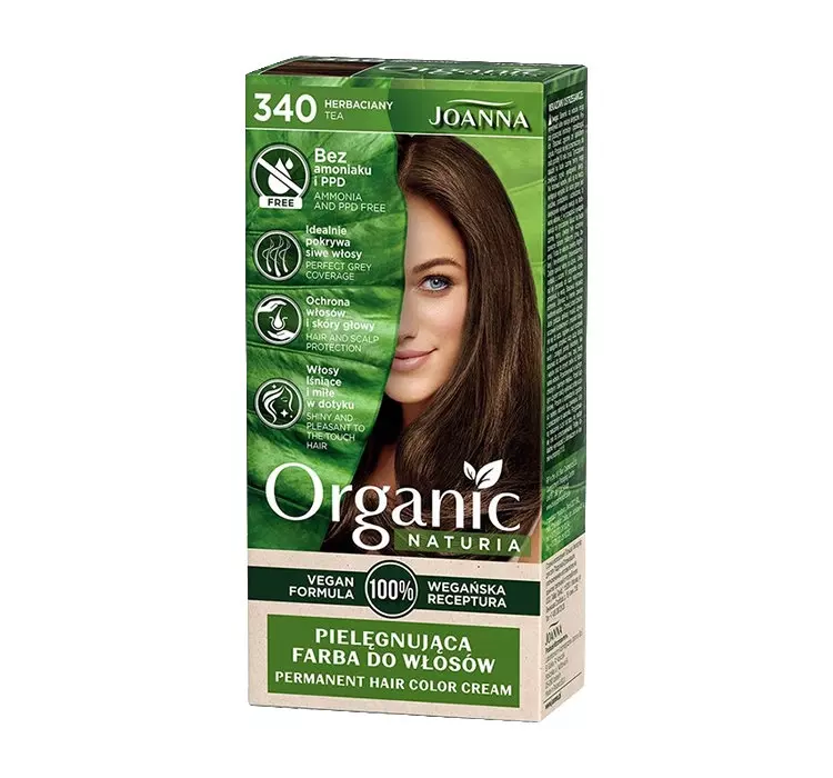 Joanna Naturia Vegan Pielęgnująca Farba do włosów nr 340 Herbaciany 1op