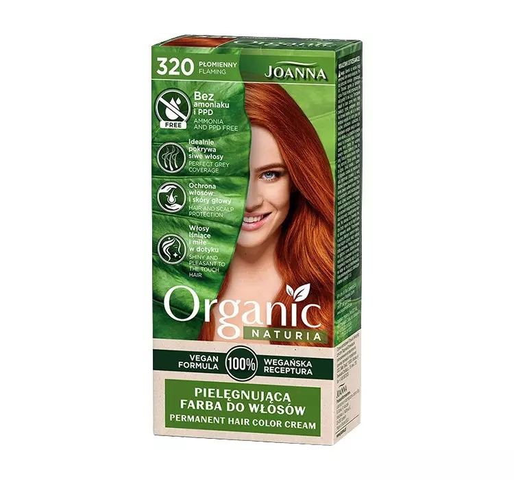 Joanna Naturia Vegan Pielęgnująca Farba do włosów nr 320 Płomienny 1op