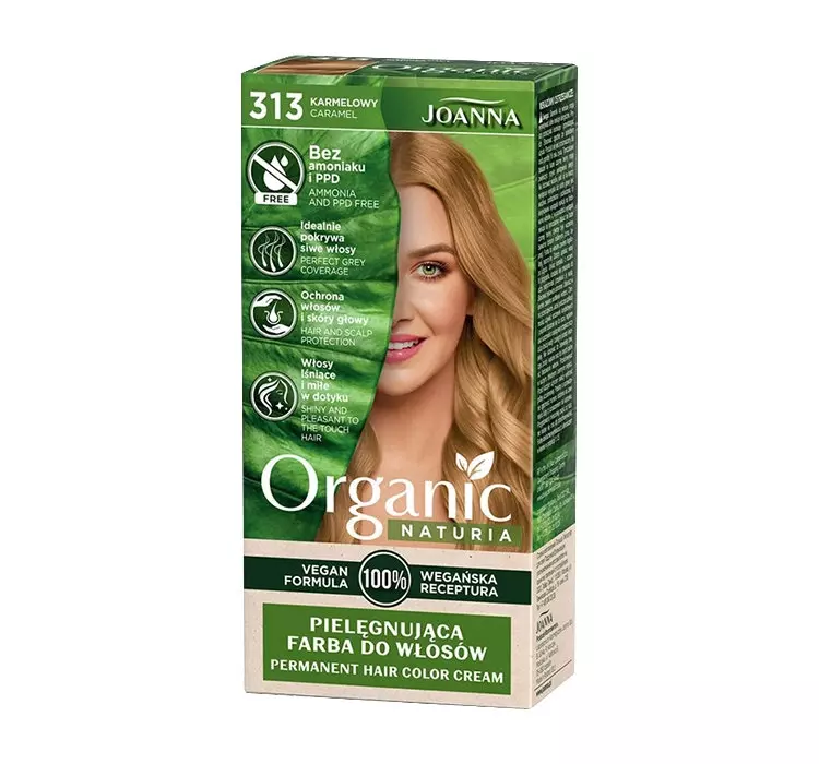 Joanna Naturia Vegan Pielęgnująca Farba do włosów nr 313 Karmelowy 1op