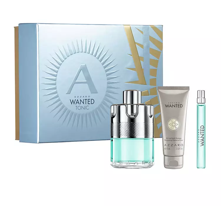 Azzaro zestaw Wanted Tonic 100ml woda toaletowa + Hair & Body Shampoo 100ml + 6ml woda toaletowa