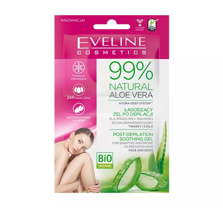 Eveline Cosmetics Cosmetics 99% Natural Aloe Vera Żel po depilacji 10 ml