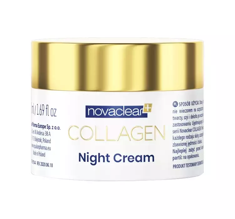 Equalan Novaclear+ Collagen ujędrniająco wygładzający krem na noc 50 ml