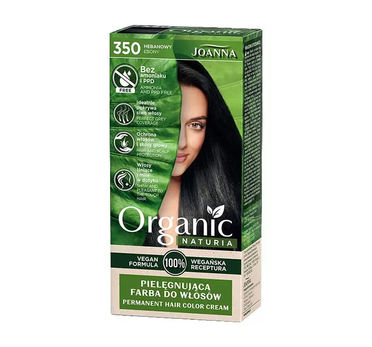 Joanna Naturia Vegan Pielęgnująca Farba do włosów nr 350 Hebanowy 1op