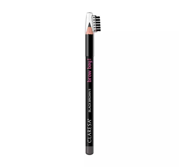 CLARESA - BROW BOY! - Long Lasting Brow Pencil - Długotrwała kredka do brwi ze szczoteczką - 1,15 g - 11 Black Brown