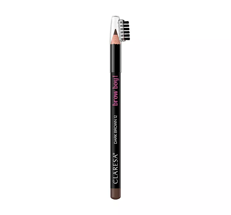 CLARESA - BROW BOY! - Long Lasting Brow Pencil - Długotrwała kredka do brwi ze szczoteczką - 1,15 g - 12 Dark Brown