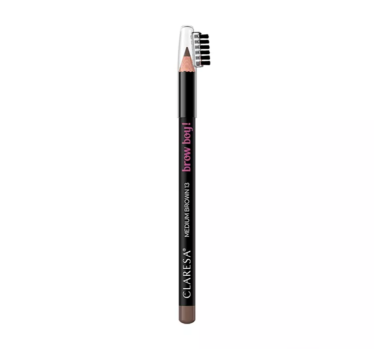 CLARESA - BROW BOY! - Long Lasting Brow Pencil - Długotrwała kredka do brwi ze szczoteczką - 1,15 g - 13 Medium Brown