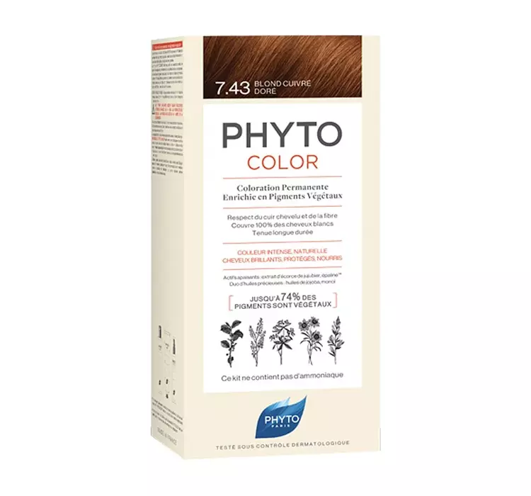 Phyto PhytoColor 7.43 Blond Cuivre Dore Farba do włosów - miedziany złoty 50+50+12