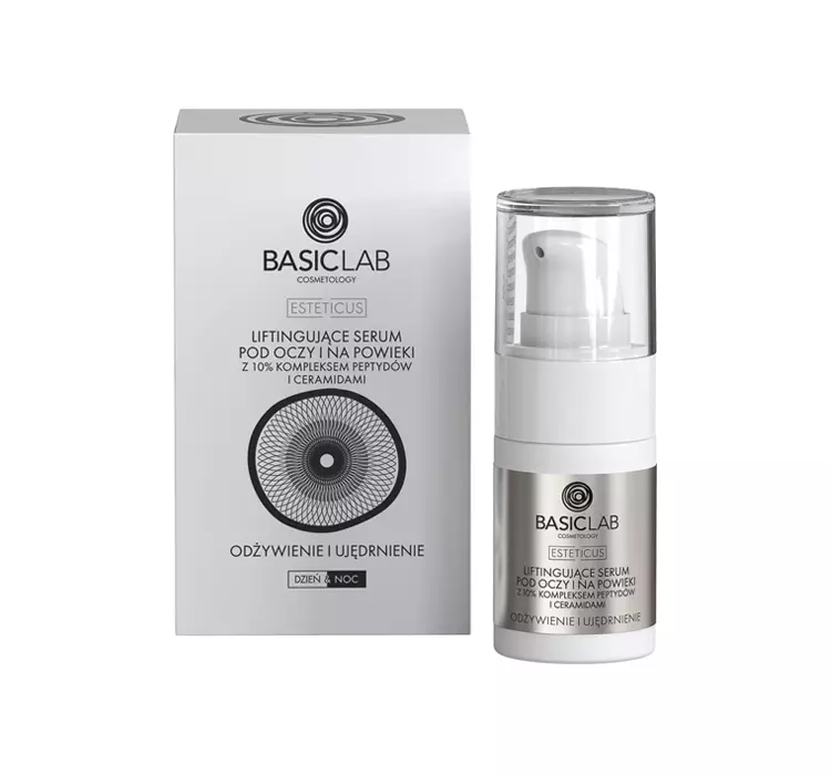 BasicLab Basiclab Esteticus Liftingujące serum pod oczy i na powieki z 10% kompleksem peptydów i ceramidami 15 ml