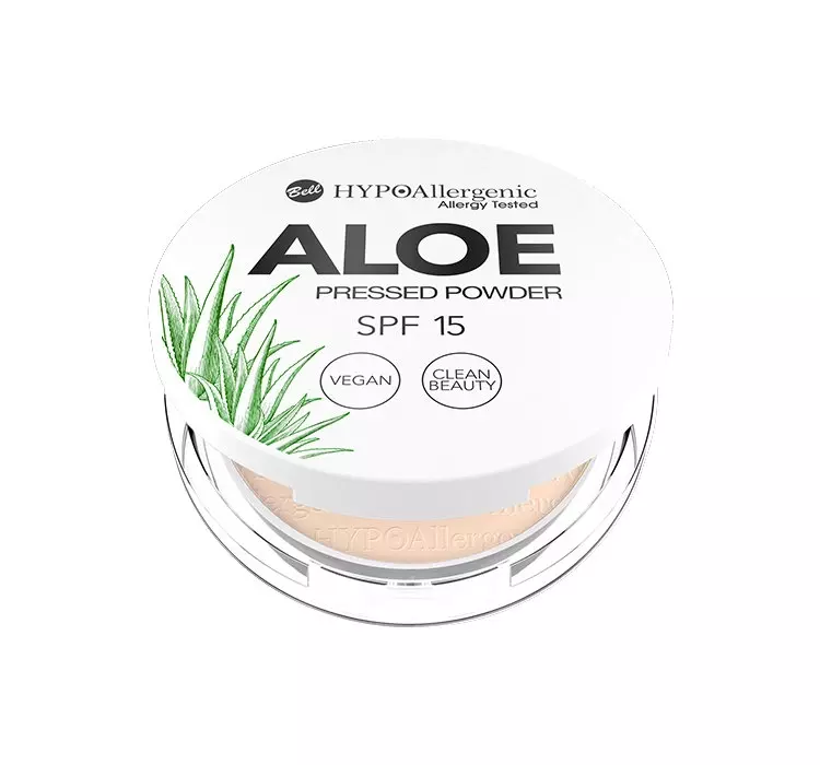 Bell HYPO Aloe Pressed Powder SPF 15, puder matująco-ochronny do twarzy, 04, 5g