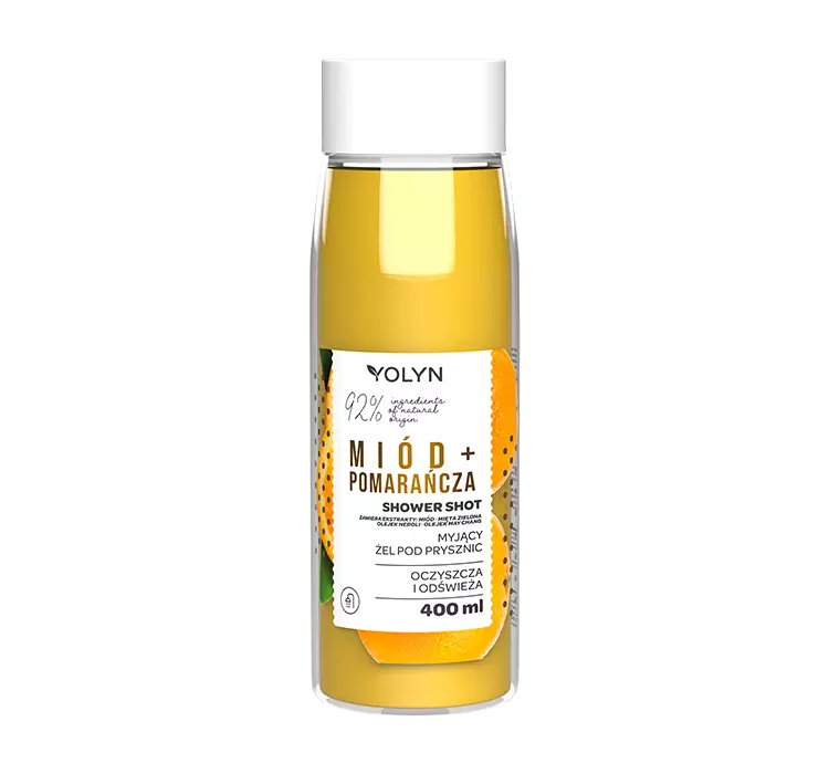 Yolyn myjący żel pod prysznic miód + pomarańcza 400 ml