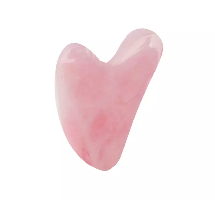 Masażer Do Twarzy Kwarcowy Różowy Gua Sha Płytka
