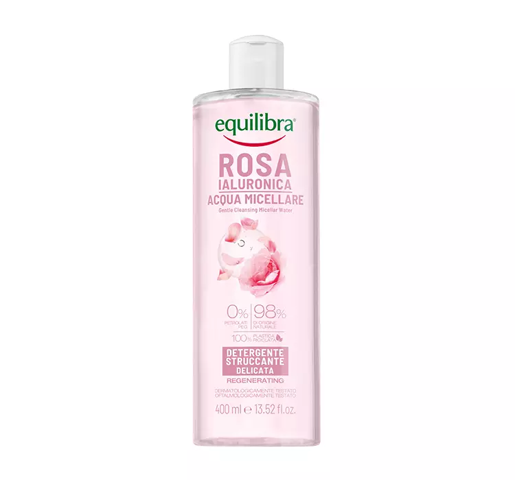 Equilibra Rosa Delikatnie Oczyszczająca Różana Woda micelarna z kwasem hialuronowym 400ml
