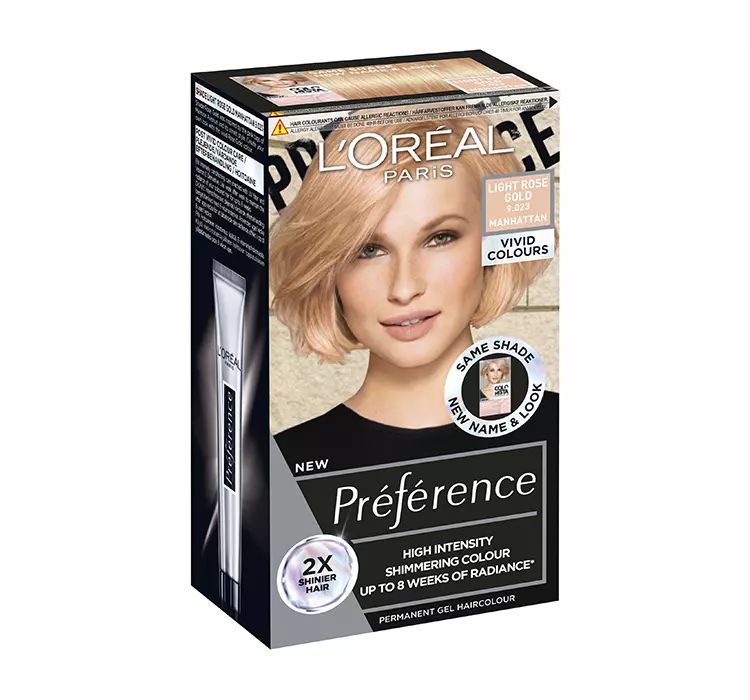 L'Oreal Paris Préférence Vivid Colors, trwała farba do włosów, 9.023 LIGHT ROSE GOLD