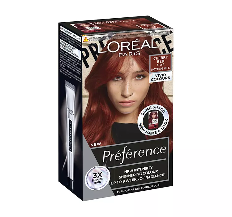 L'Oreal Paris Préférence Vivid Colors, trwała farba do włosów, 5.664 CHERRY RED, Wysyłka w 24h