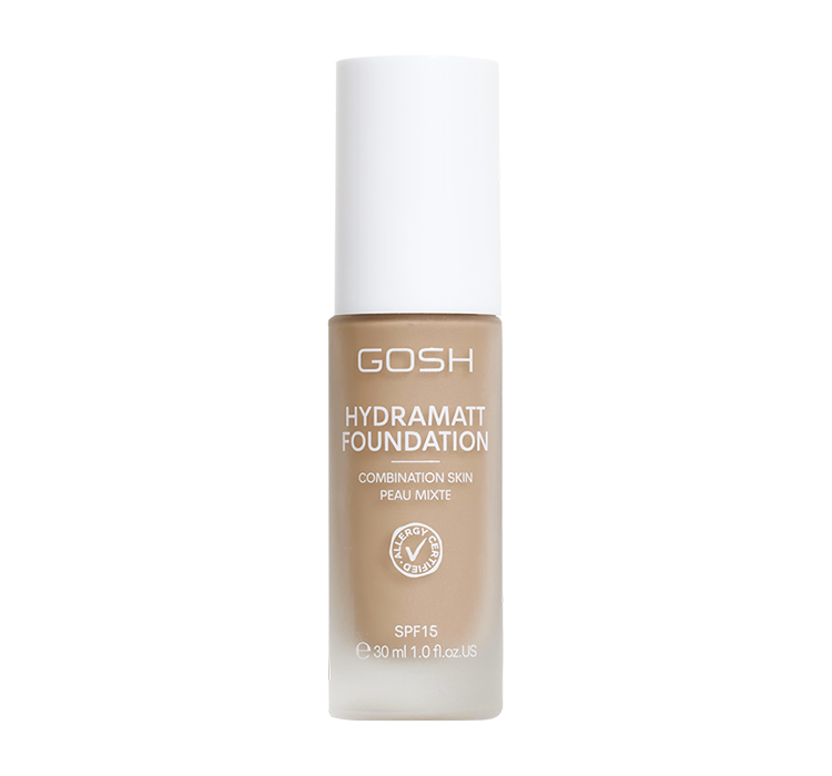 GOSH - HYDRAMATT FOUNDATION - Nawilżająco-matujący podkład do cery tłustej i mieszanej - SPF15 - 30 ml - 008N MEDIUM