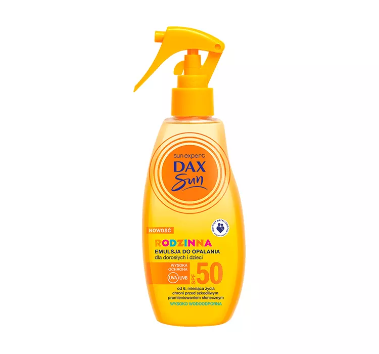DAX Cosmetics Sun Rodzinna emulsja do opalania dla dorosłych i dzieci od 6. miesiąca życia SPF 50 TRIGER, 200 ml 5900525057600