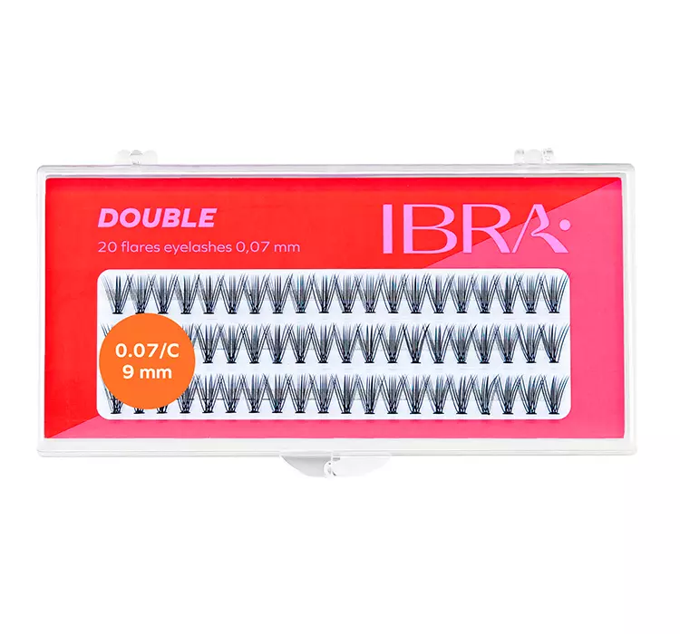 Ibra Ibra - ,,DOUBLE'' FLARES EYELASH - KNOT-FREE - Kępki sztucznych rzęs o podwójnej objętości - 9 mm IBRK2D9