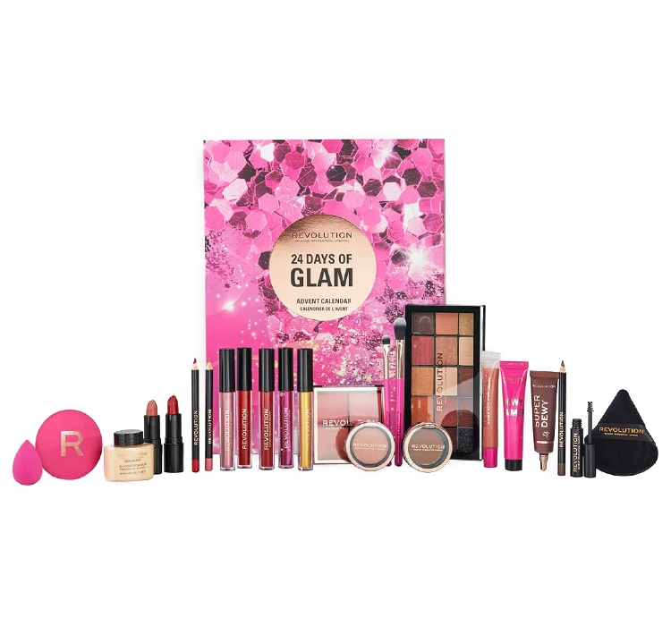 Makeup Revolution - 24 DAYS OF GLAM - Advent Calendar - Kalendarz adwentowy z kosmetykami do makijażu