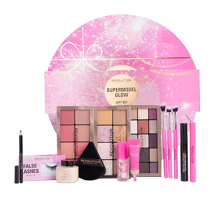 MAKEUP REVOLUTION - SUPERMODEL GLOW - Gift Set - Zestaw prezentowy do makijażu oczu i twarzy