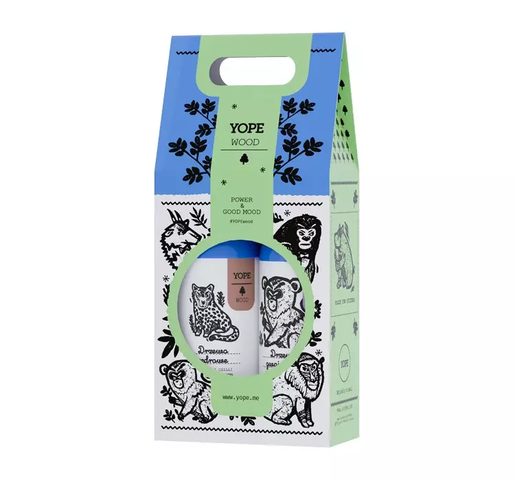 YOPE XMASS Wood - Dwupak (Żel 400ml + Szampon 300ml)